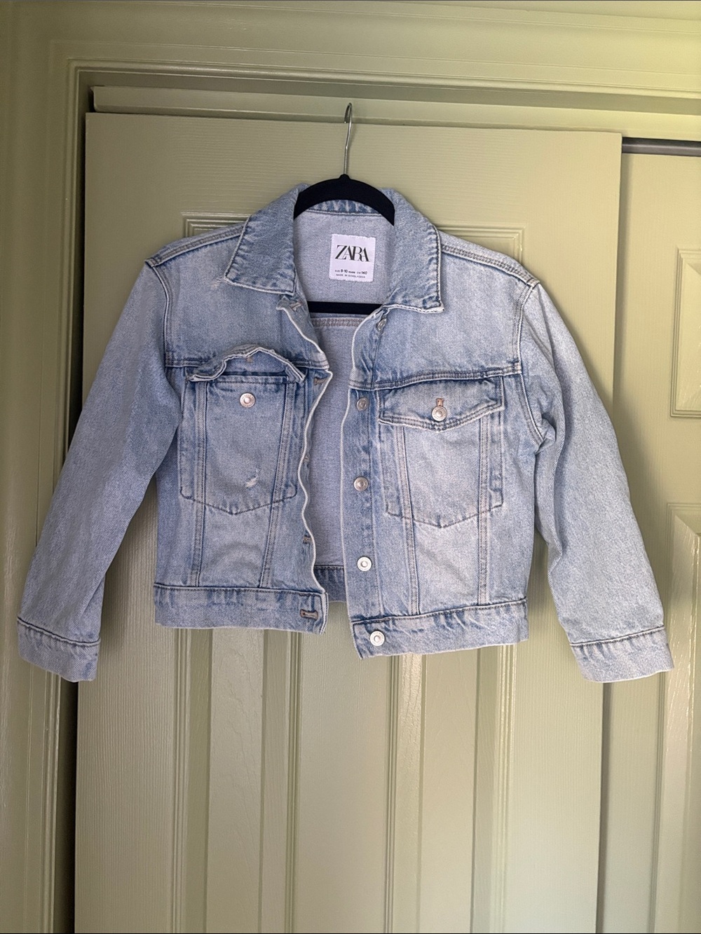 Zara Light Wash Denim Jacket for Kids - Pale Blue